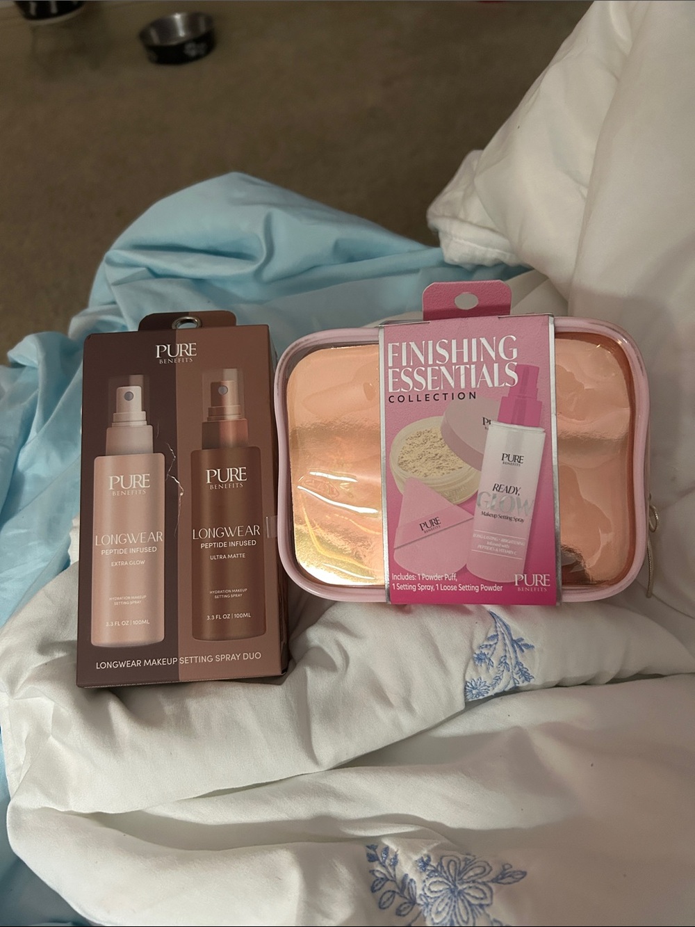 PURE Benefit Finishing Essentials Collection with Pink & Peach Case